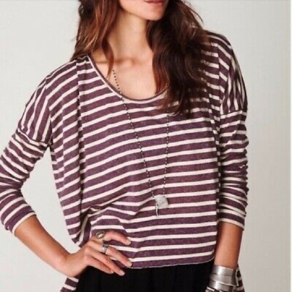 Free People Tops - Free People Beach Striped Long Sleeve Tunic OS